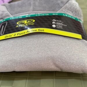 Athletic Works Light Gray and black girls 2piece set large 10/12